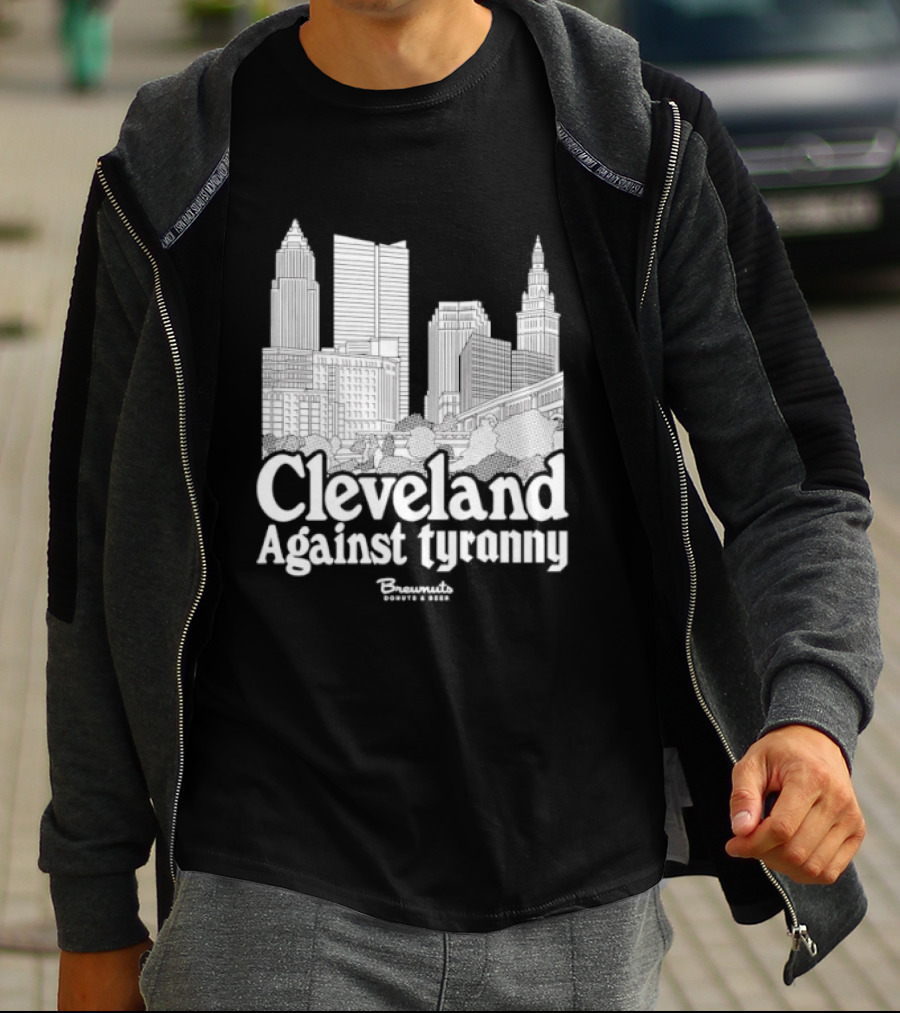 Cleveland Against Tyranny City Skyline Tower City Terminal Towers T-Shirt