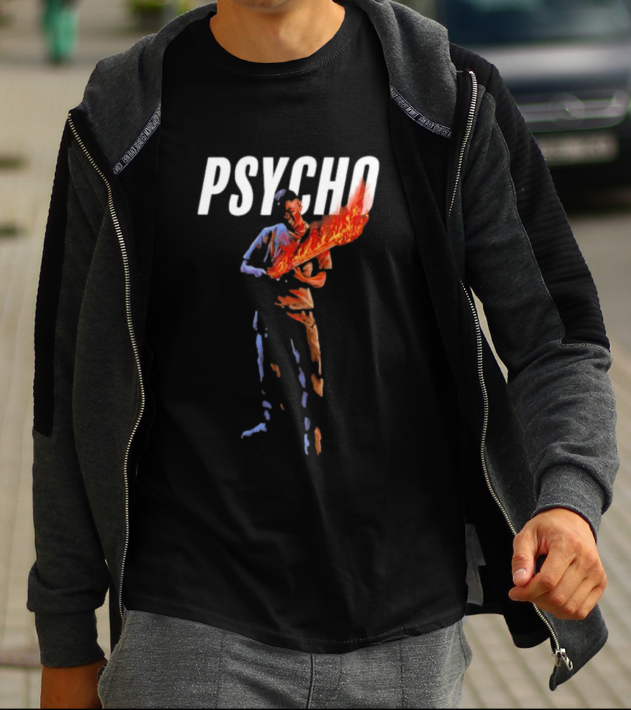 Psycho Fiery Abstract Figure T-Shirt