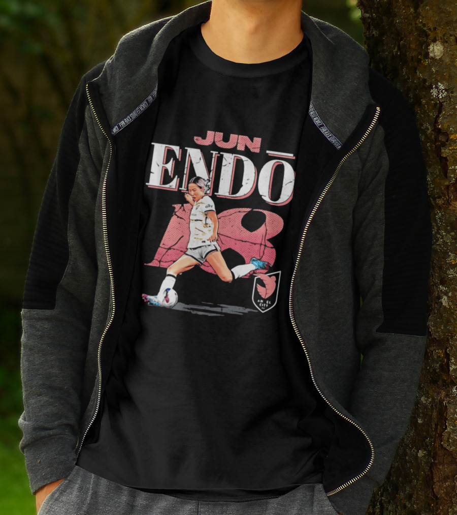 Jun Endo Angel City FC Cracked Number 18 T-Shirt