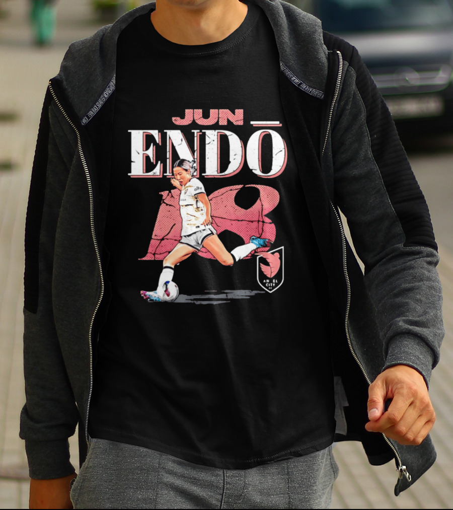 Jun Endo Angel City FC Cracked Number 18 T-Shirt