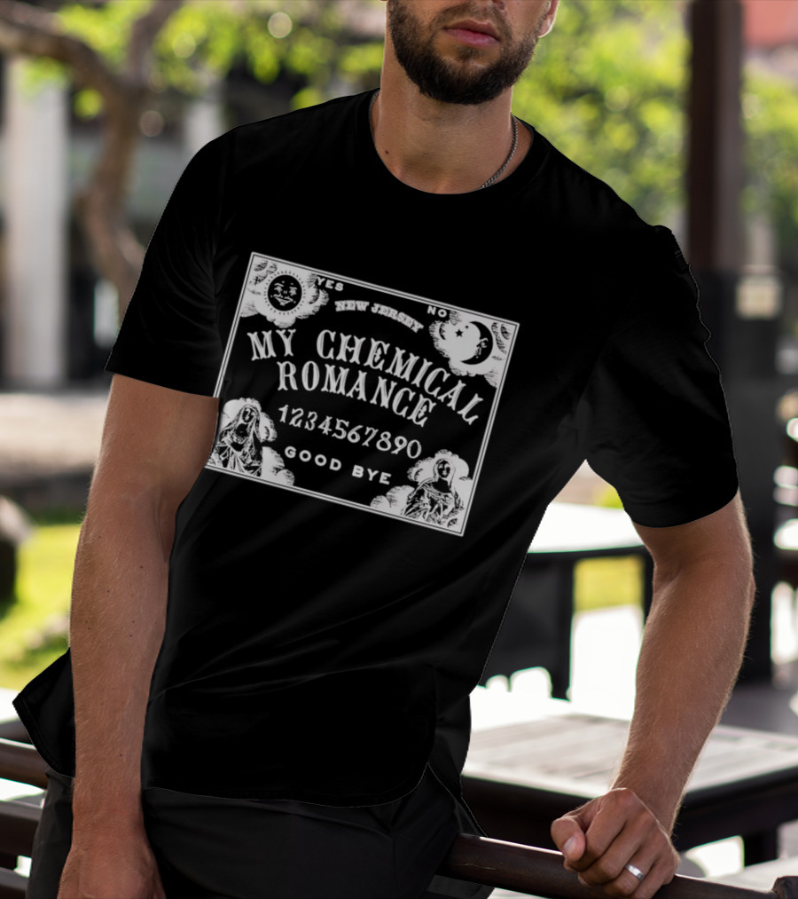 My Chemical Romance Goodbye Spirit Board Design Yes No Moon Sun Numbers T-Shirt
