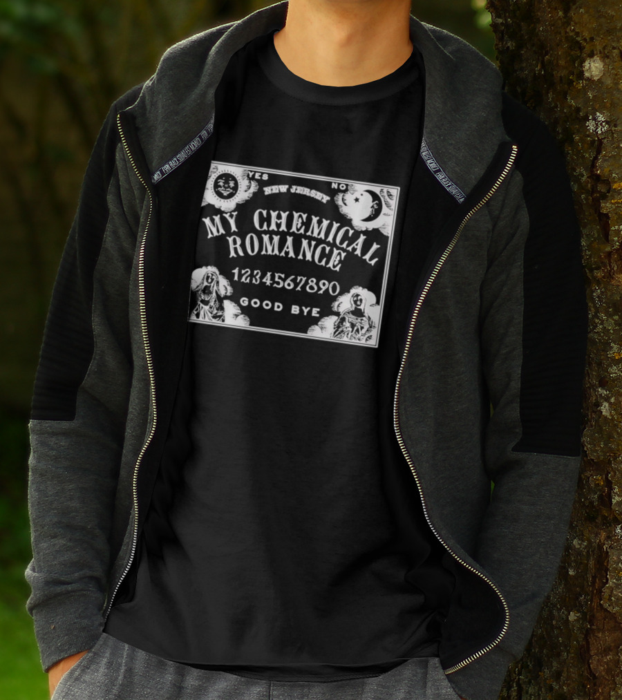 My Chemical Romance Goodbye Spirit Board Design Yes No Moon Sun Numbers T-Shirt