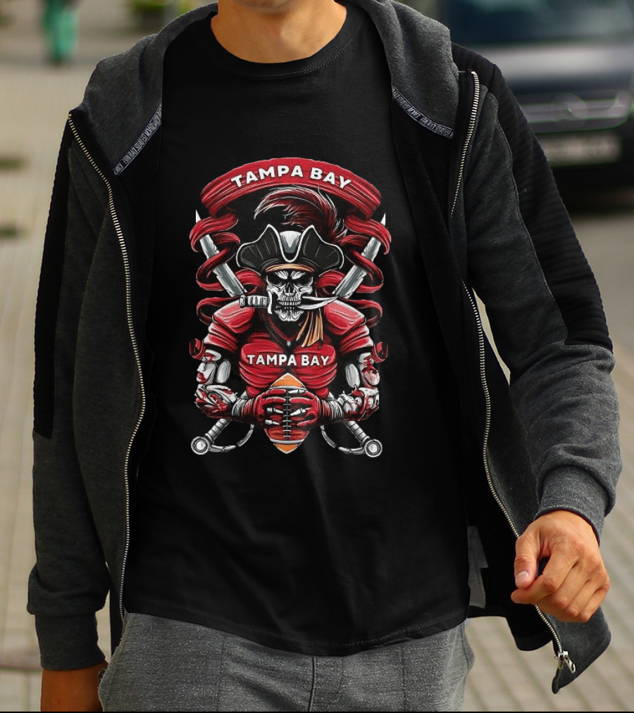 Tampa Bay Buccaneers Pirate Skull Football Warrior T-Shirt