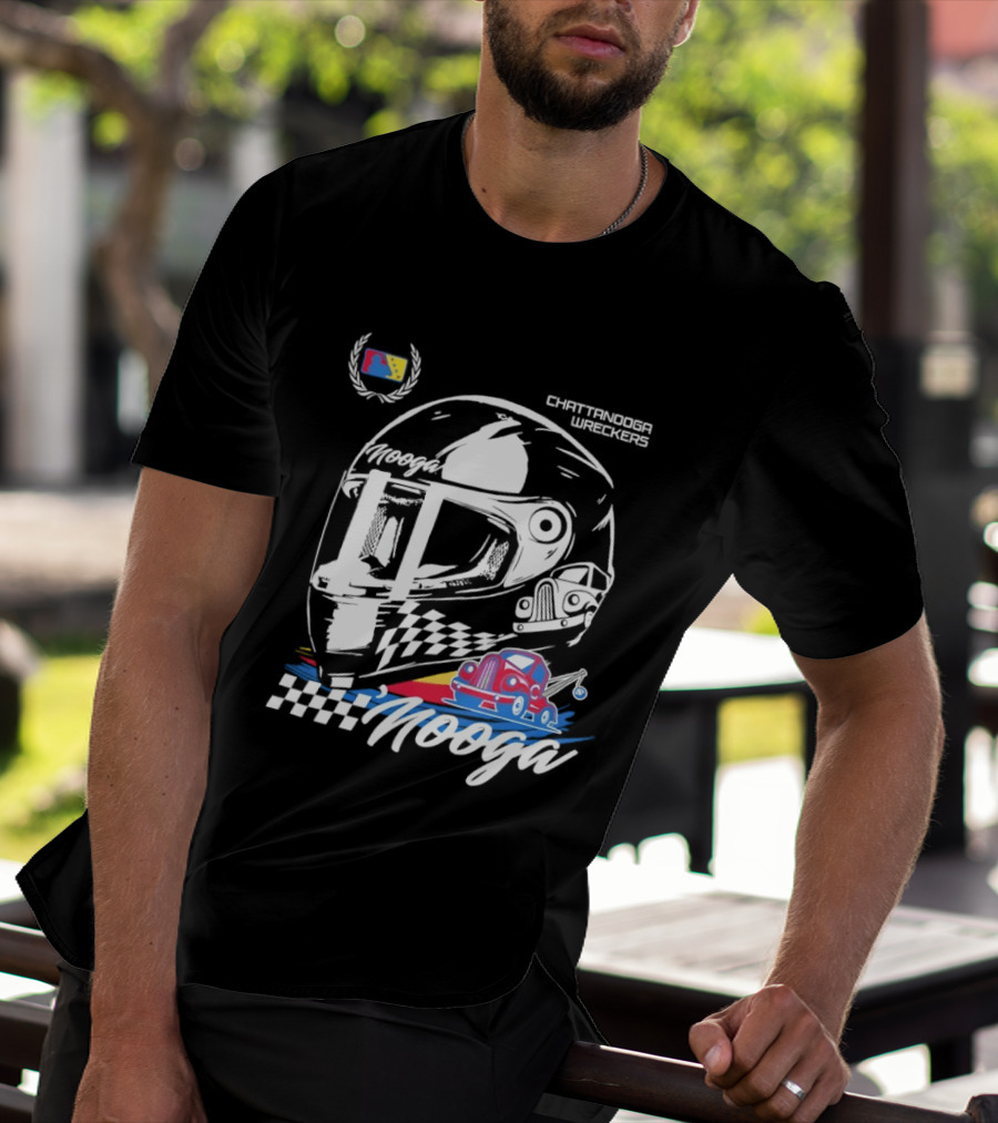 Chattanooga Lookouts L'Mooga Racing Helmet Classic Car Sketch T-Shirt