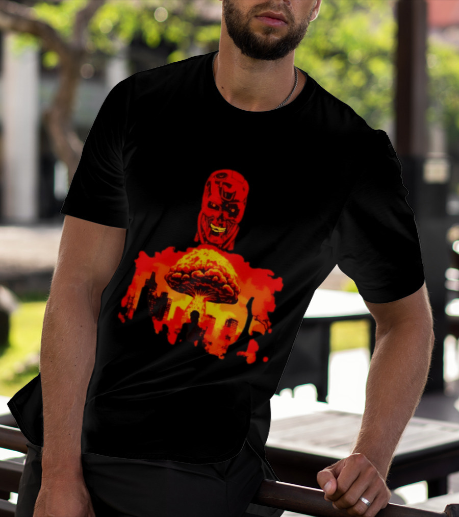 Determined Fate Skull Red Apocalypse Scene T-Shirt