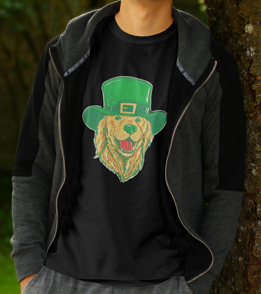 Leprechaun Golden Retriever St. Patrick's Day 2026 Celebration T-Shirt