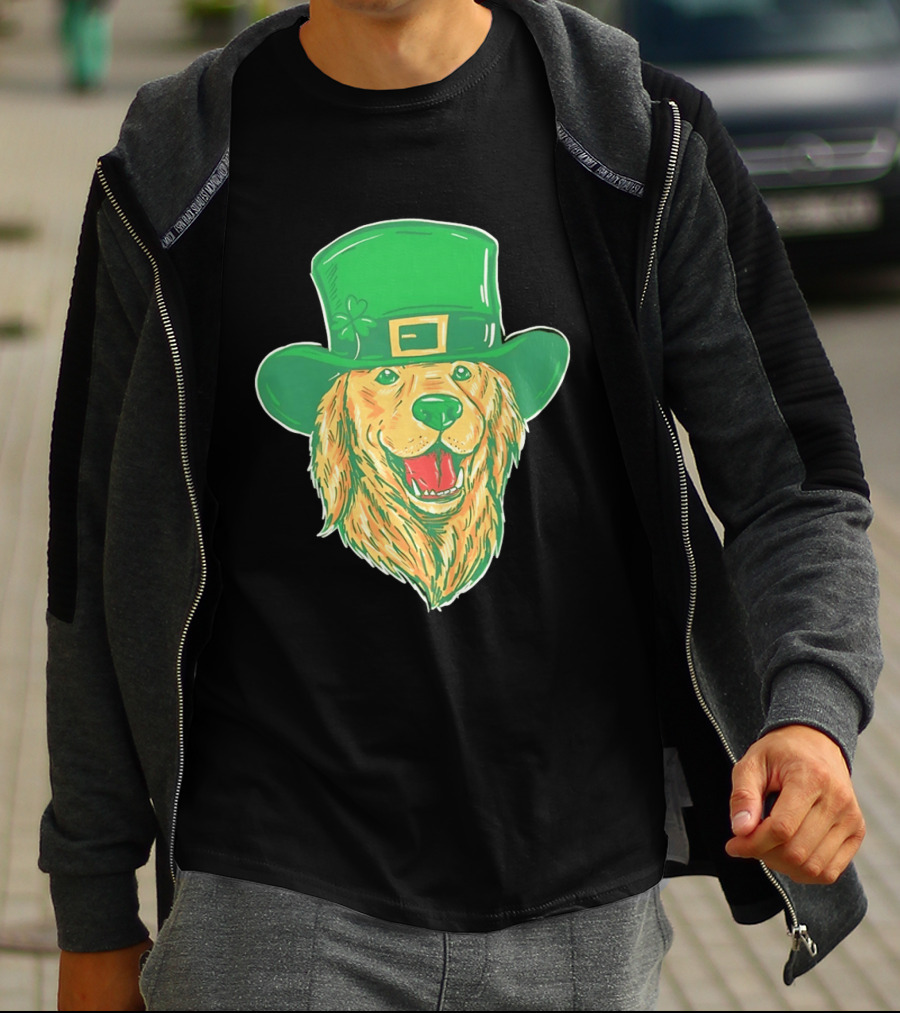 Leprechaun Golden Retriever St. Patrick's Day 2026 Celebration T-Shirt