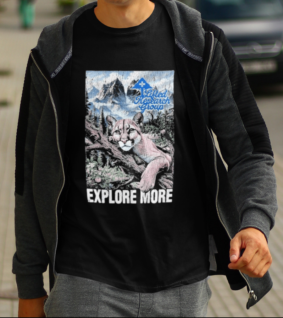 Lifted Research Group Explore More With Mountain Lion And Scenic Forest T-Shirt