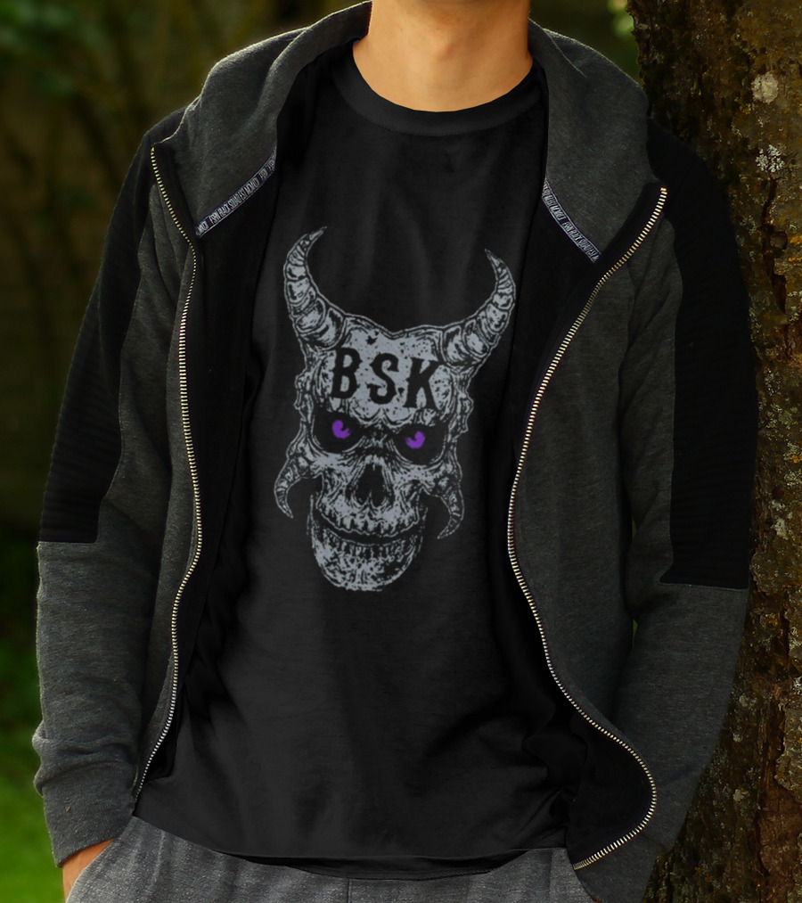 Mark Calaway The Undertaker BSK Skull Horns Purple Eyes T-Shirt