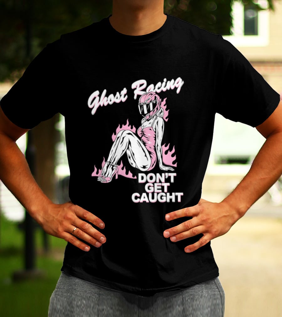 Ghost Racing Don't Get Caught Flaming Helmeted Figure T-Shirt