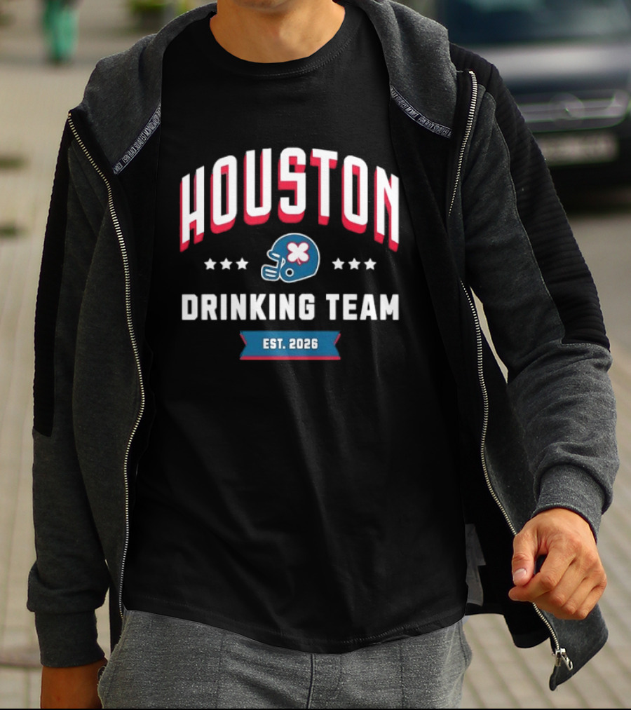Houston Drinking Team 2026 Helmet Design Stars T-Shirt