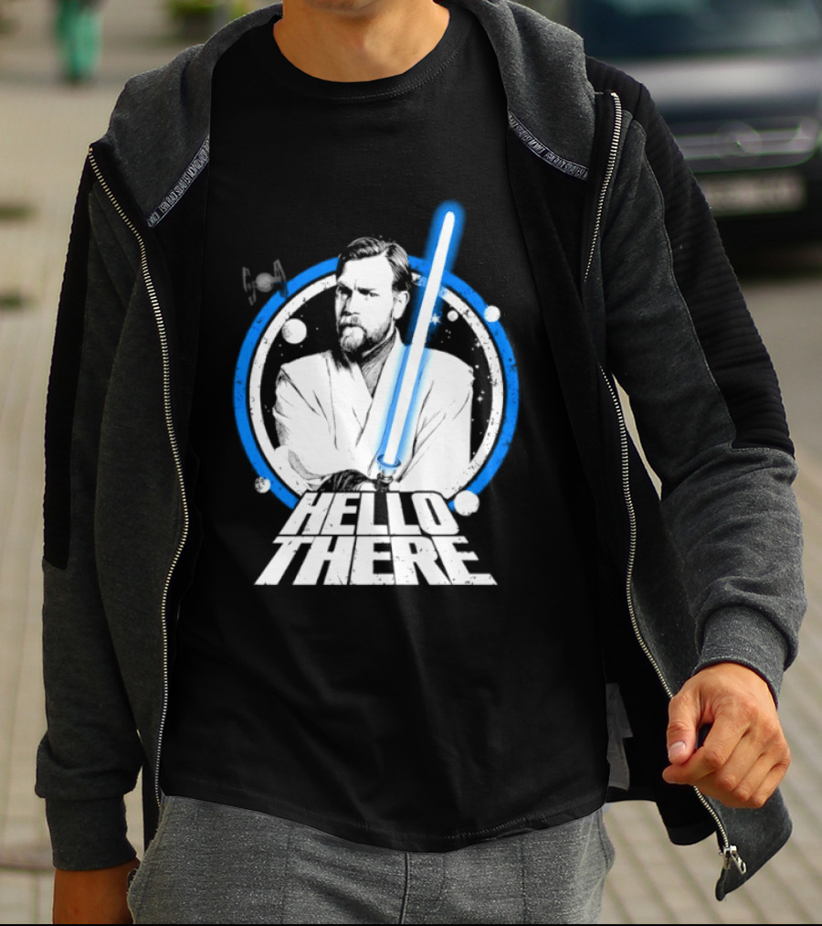 Obi Wan Kenobi Hello There Lightsaber Circle T-Shirt