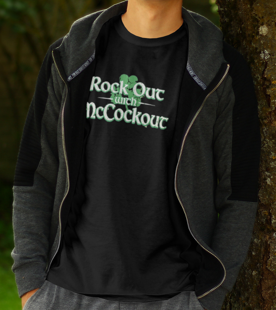 Rock Out With McCockout Shamrock Humor St. Patrick's Fun T-Shirt