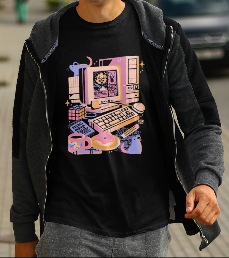 1000 Dead Draculas Computer Mice Retro Gaming Pastel Aesthetic T-Shirt