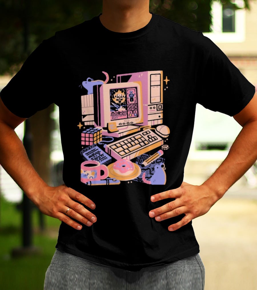 1000 Dead Draculas Computer Mice Retro Gaming Pastel Aesthetic T-Shirt