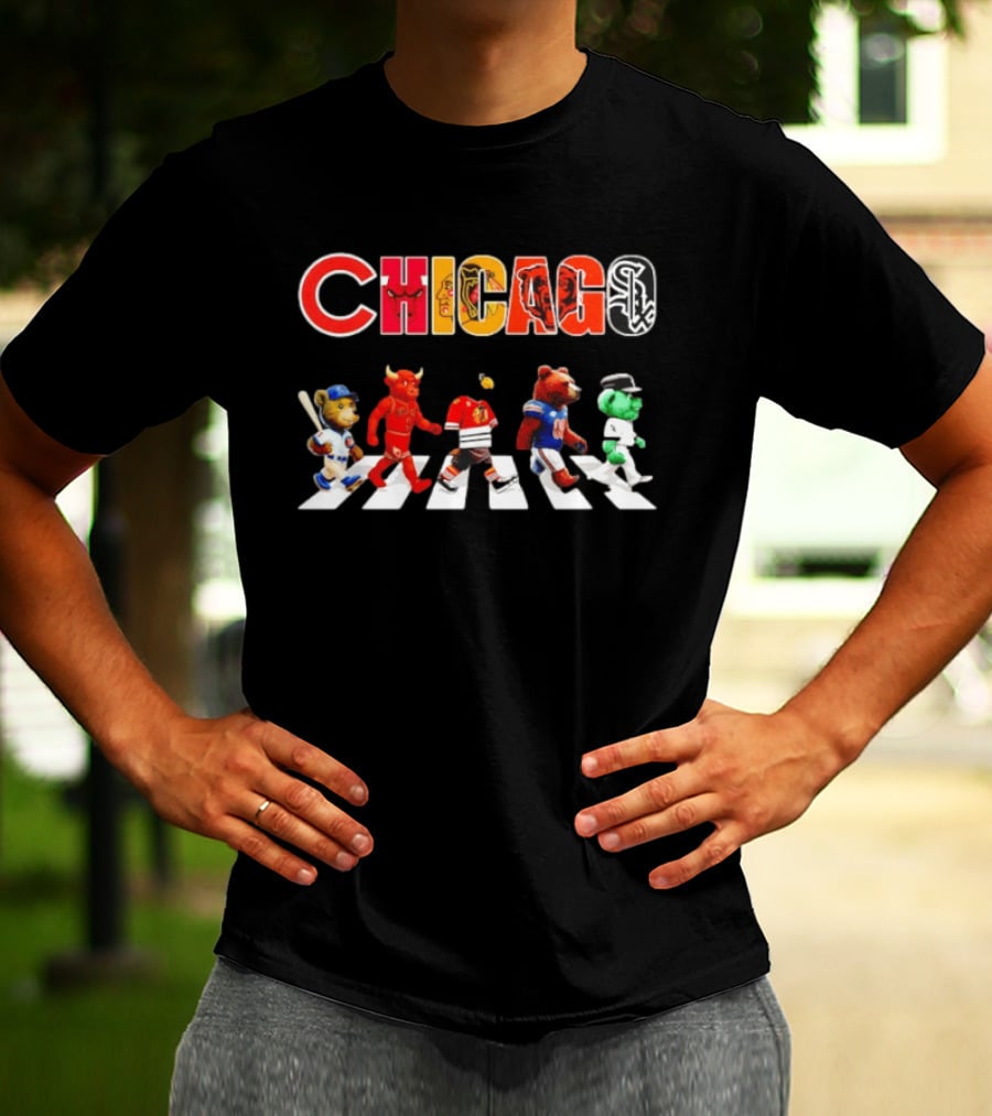 Chicago Bulls Blackhawks Bears White Sox Cubs Abbey Road Streetxty T-Shirt