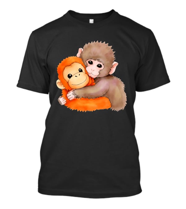 Baby Monkey Named Punch Hugging Meme Cute Animal Friendship T-Shirt