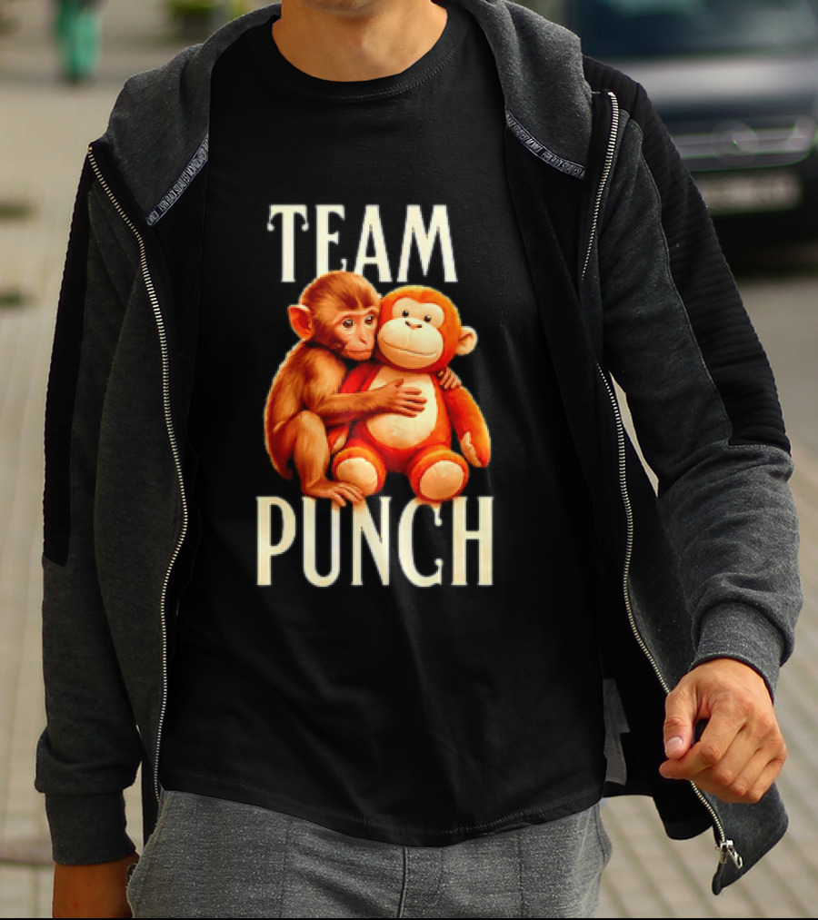 Baby Monkey Team Punch Cartoon T-Shirt