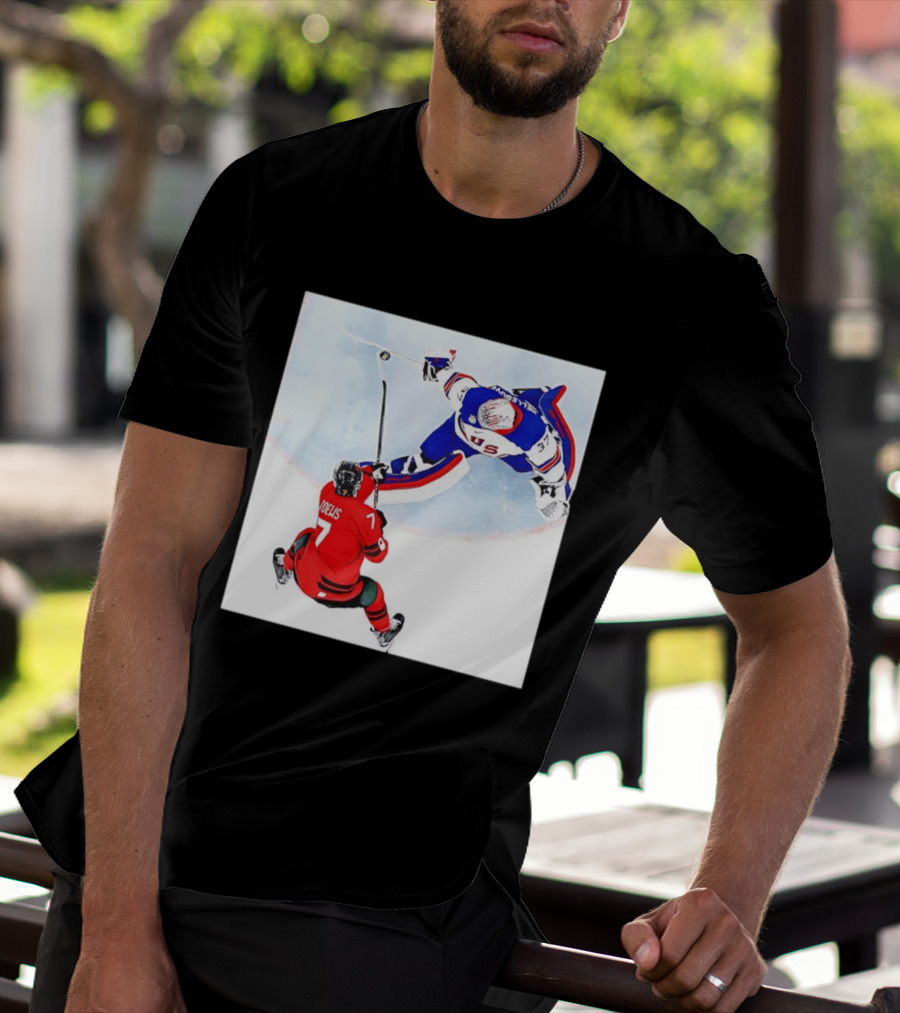 Connor Hellebuyck USA Goalie Save Hockey Match T-Shirt