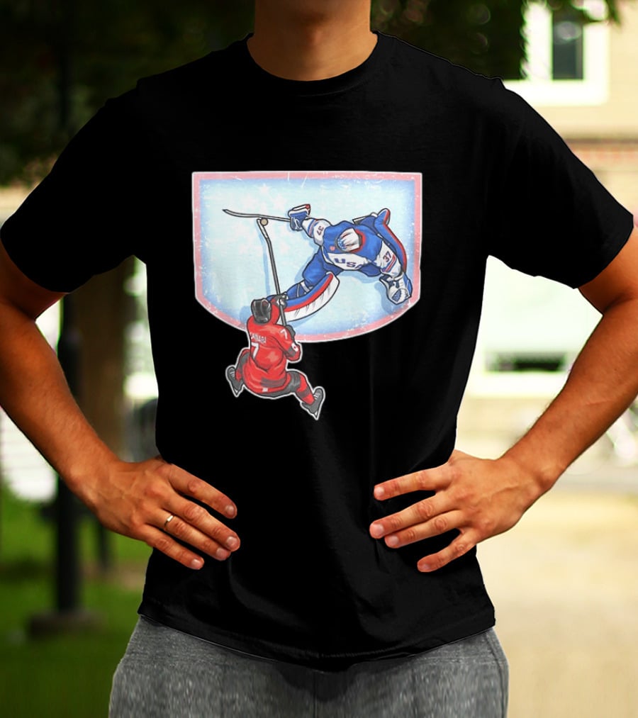 Connor Hellebuyck 2026 Winter Olympics USA Hockey Goalie Save Event T-Shirt