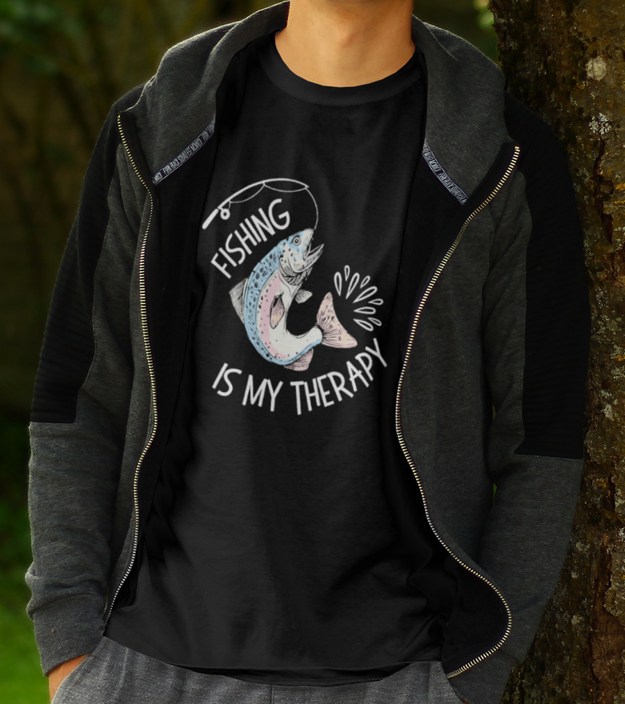 Fishing Is My Therapy Rainbow Trout Splash T-Shirt