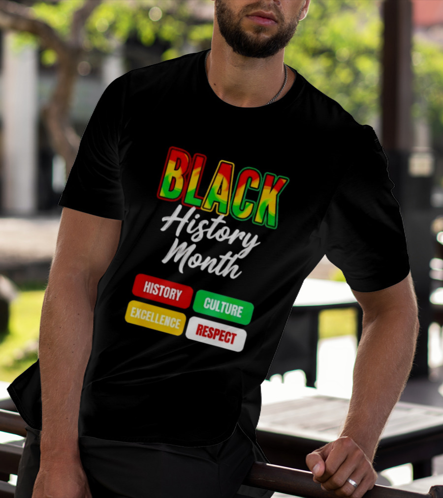 BLACK History Month History Culture Excellence Respect T-Shirt