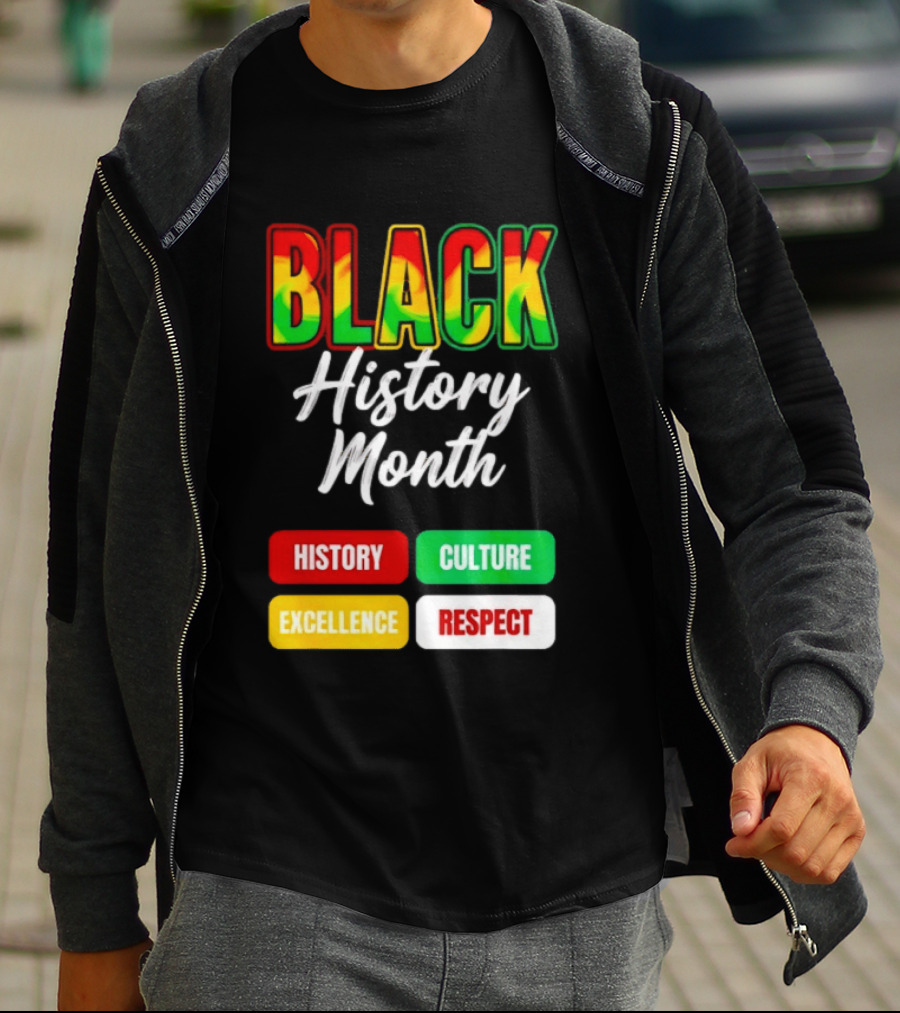 BLACK History Month History Culture Excellence Respect T-Shirt