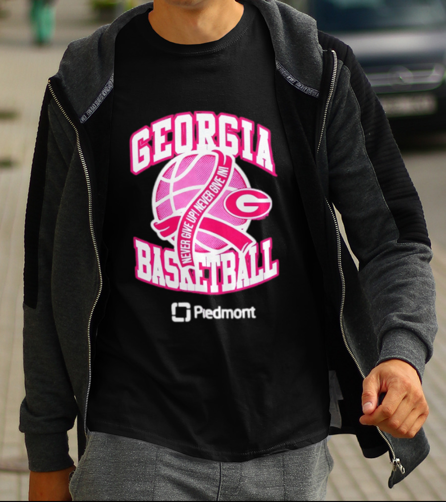 Georgia Bulldogs Never Give Up Never Give In Women's Basketball T-Shirt