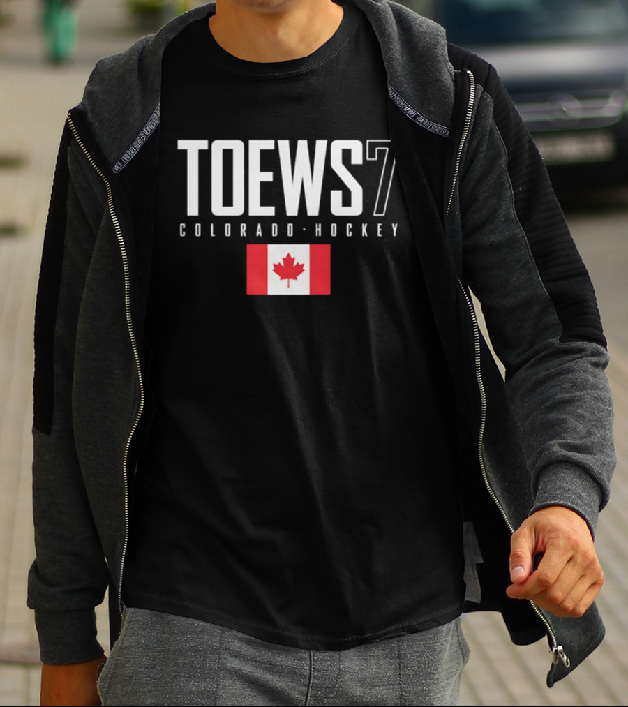 Toews 7 Colorado Hockey Canada Flag T-Shirt