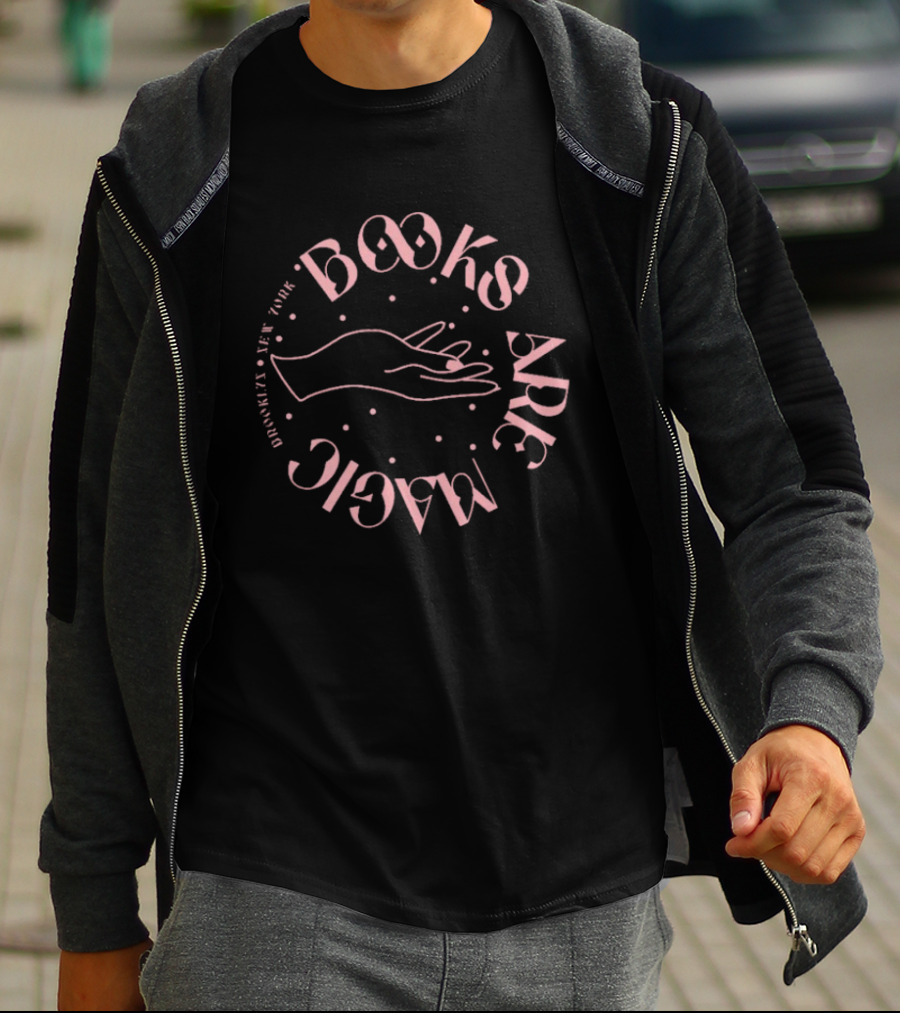 Books Are Magic Brooklyn New York Hand T-Shirt