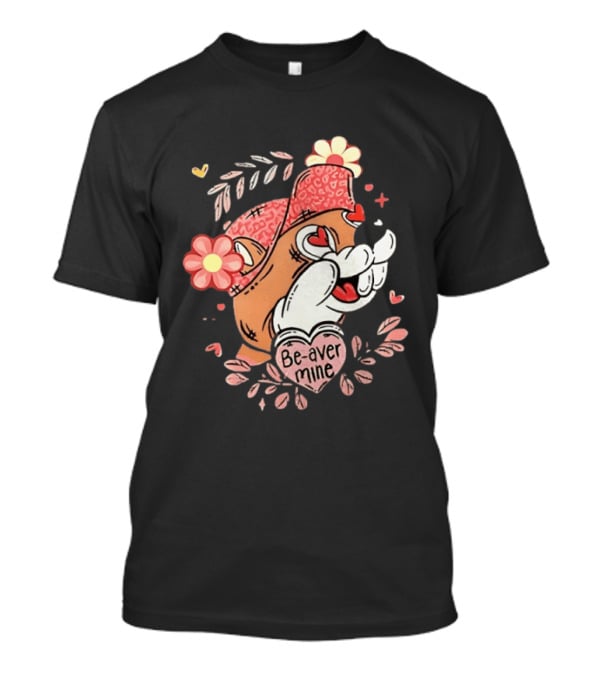 Buc Ee's Beaver Be Mine Valentine's Day Flowers Hearts T-Shirt