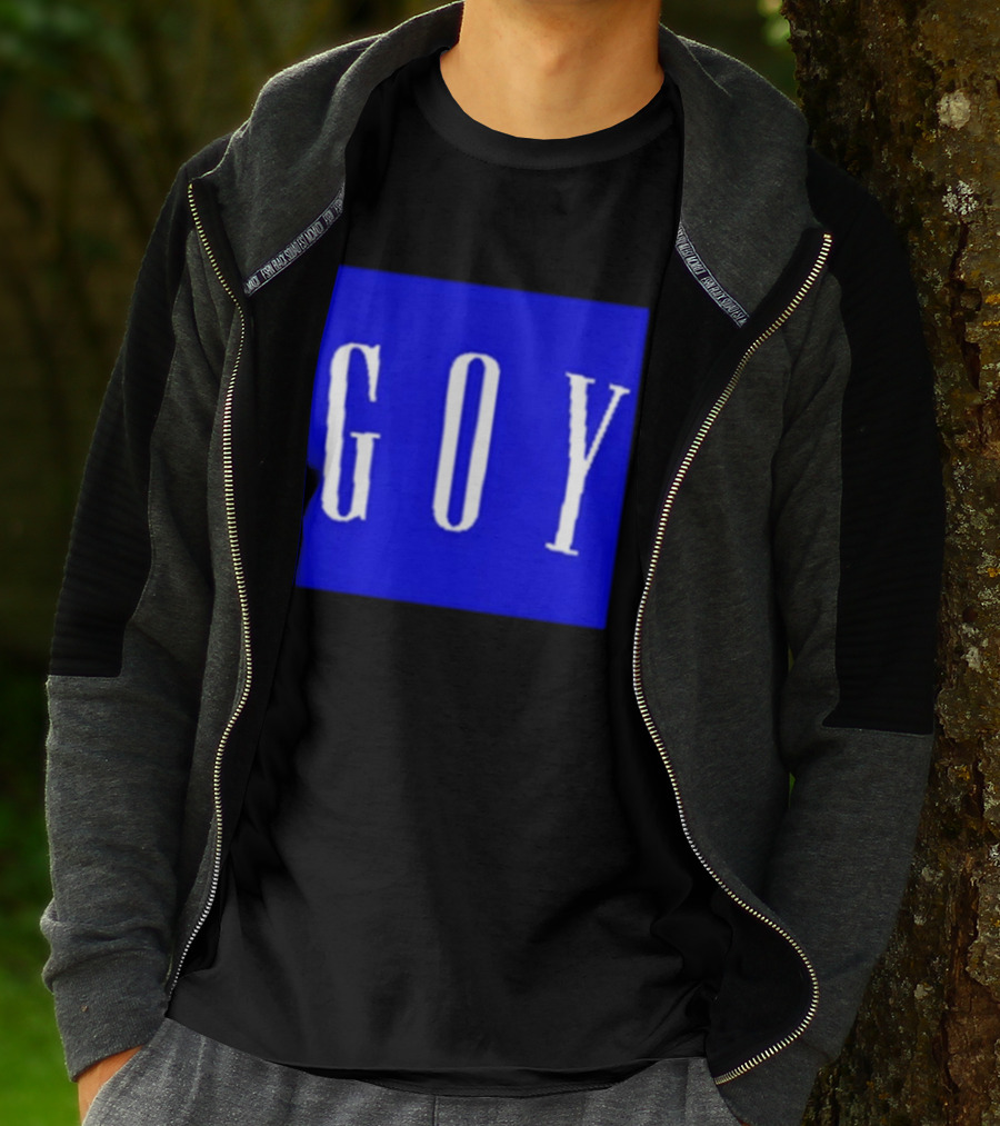 GOY Blue Bold Text Minimalist T-Shirt