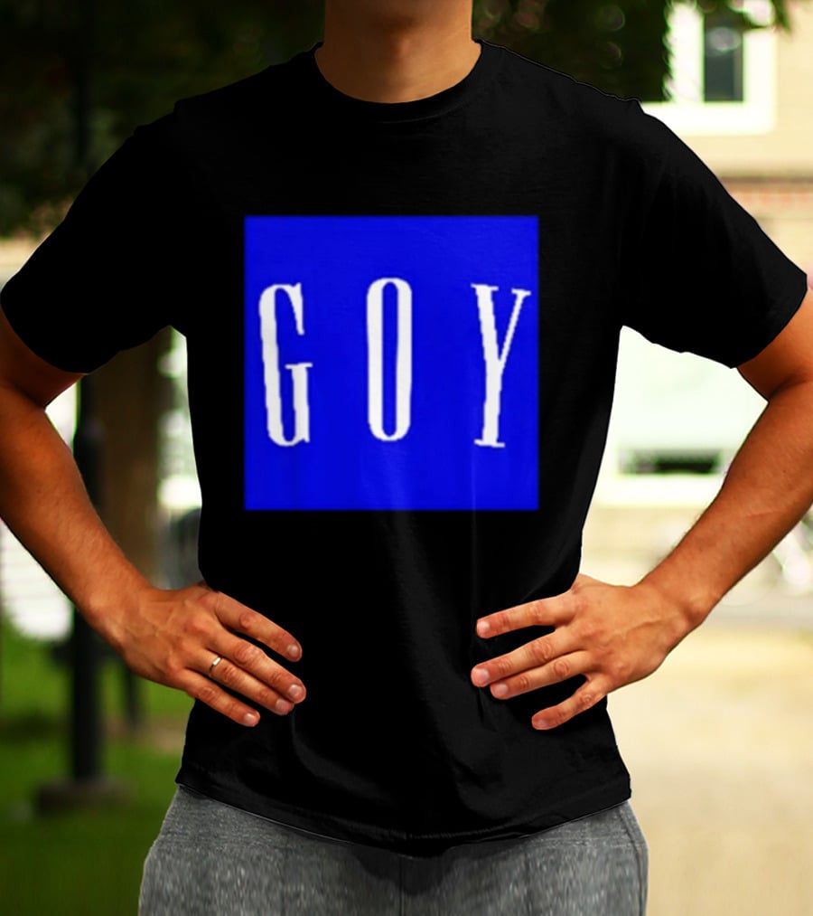 GOY Blue Bold Text Minimalist T-Shirt