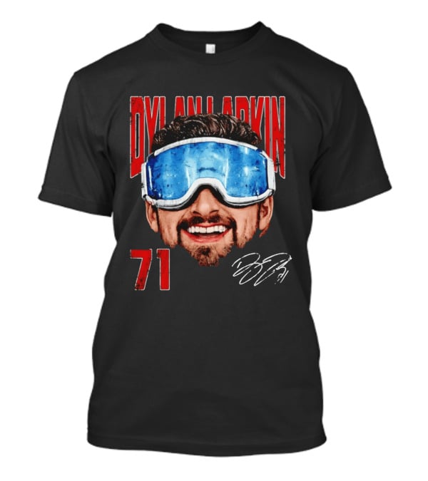 Dylan Larkin 71 Detroit Red Wings Goggles Big Head T-Shirt