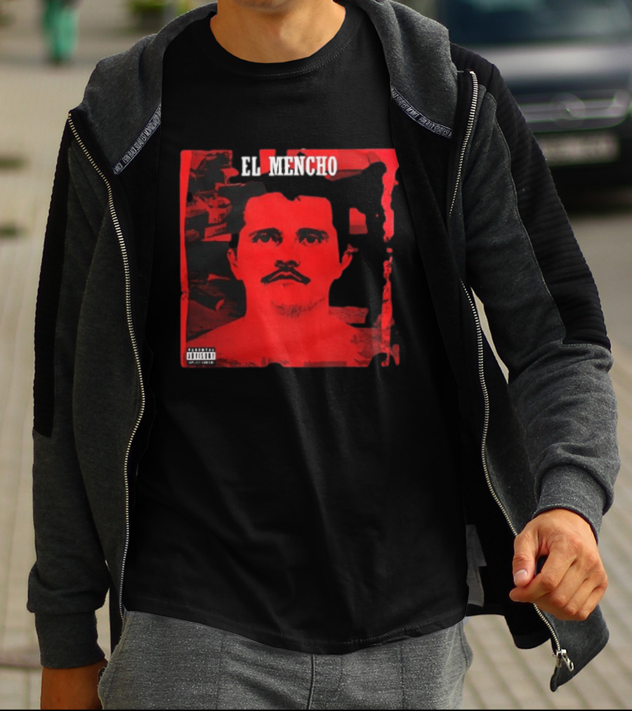 El Mencho CJNG Red Portrait Explicit Content T-Shirt
