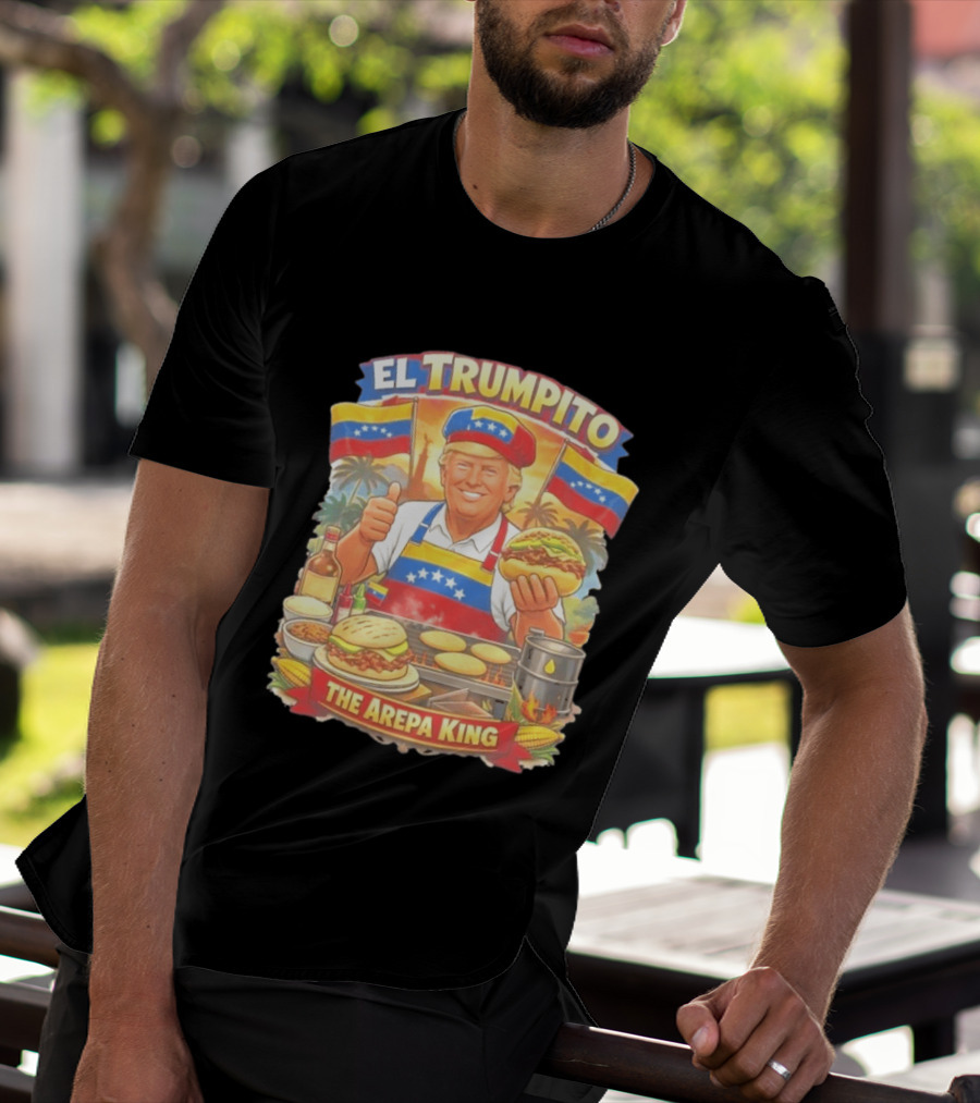 El Trumpito The Arepa King Venezuela Flag BBQ Cooking Image T-Shirt