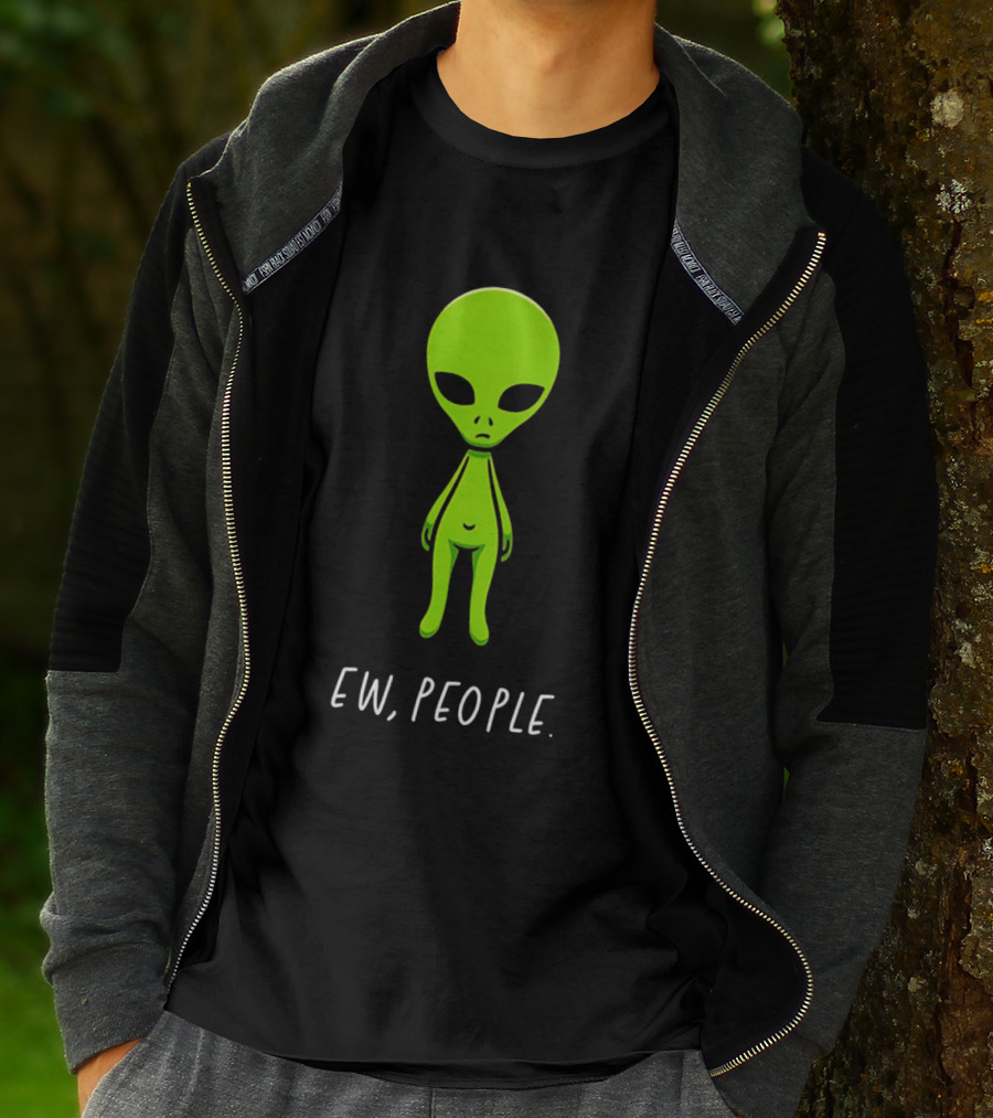 Ew People Green Alien Saucer Eyed T-Shirt