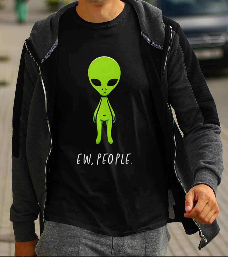 Ew People Green Alien Saucer Eyed T-Shirt
