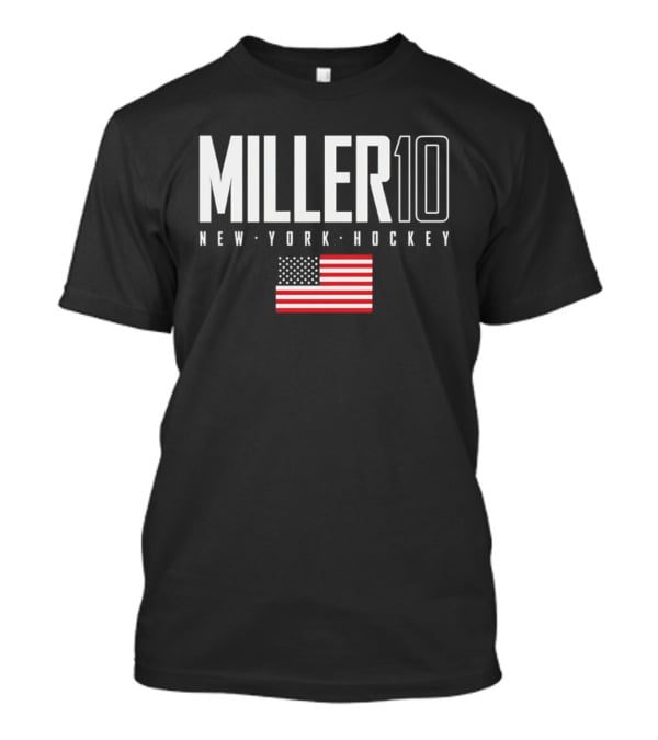 Miller 10 New York Hockey USA Flag T-Shirt