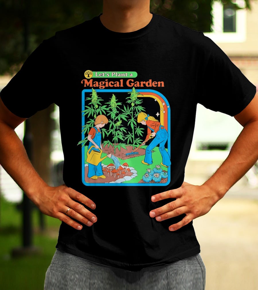Let's Plant A Magical Garden Children Steven Rhodes Retro Gardening Adventure T-Shirt