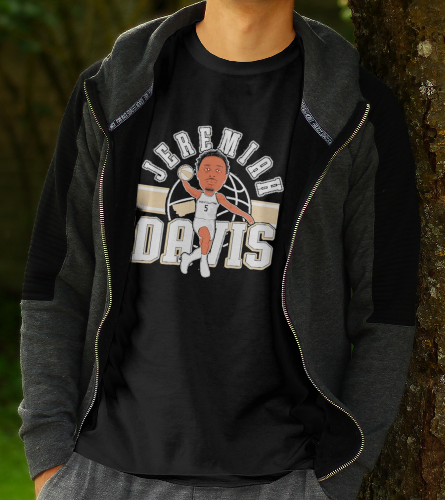 Jeremiah Davis Basketball Caricature Montana State Bobcats '26 T-Shirt