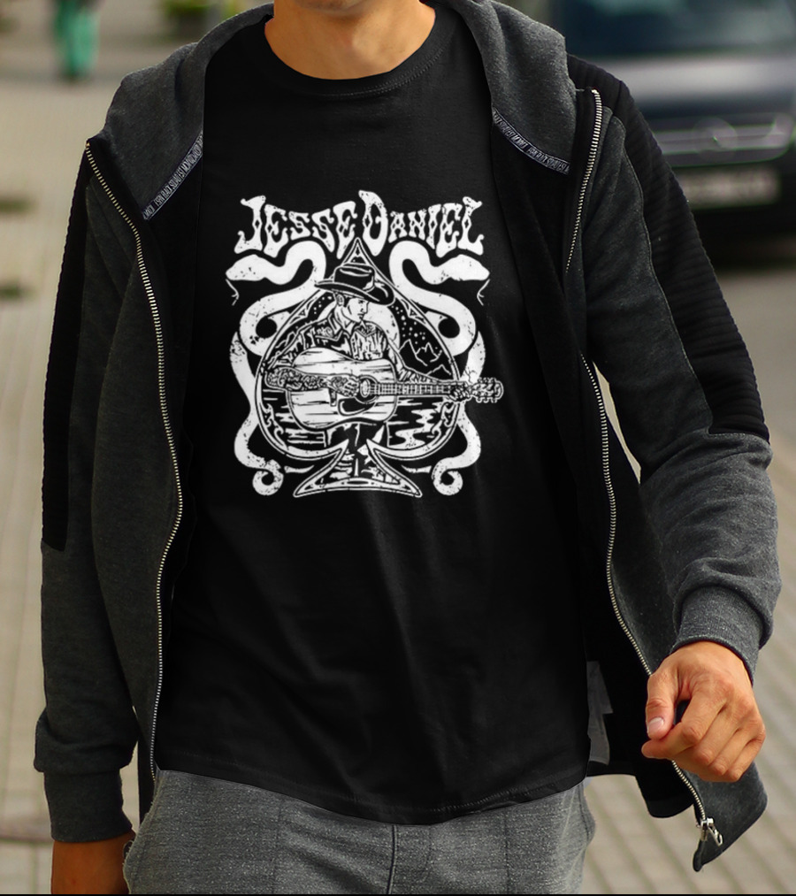 Jesse Daniel Country Music Cowboy Guitar Snake T-Shirt