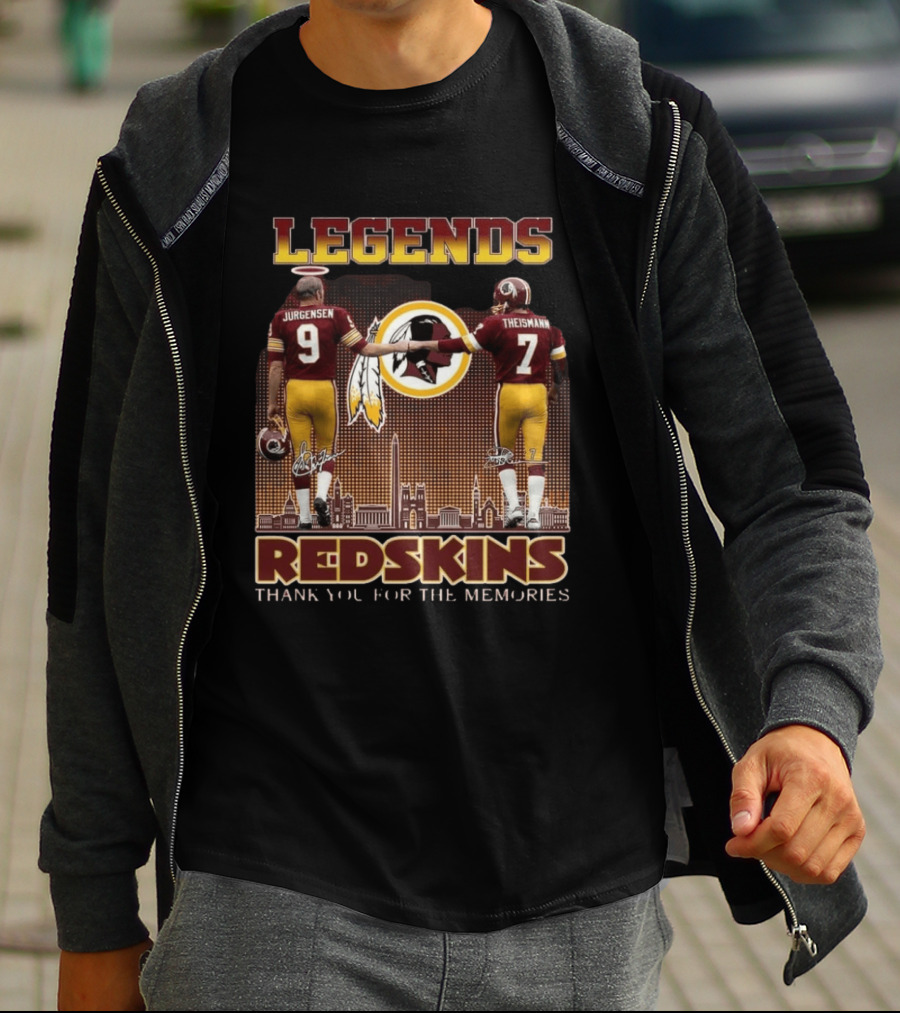 Legends Jurgensen Theismann Redskins Thank You For The Memories T-Shirt