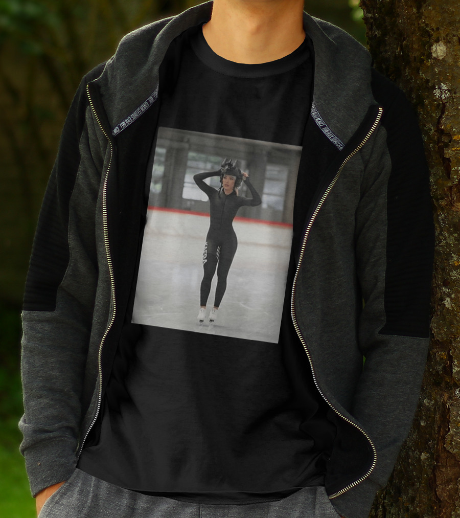 Jutta Leerdam Speed Skating Night Vision Helmet And Suit Ice Rink T-Shirt