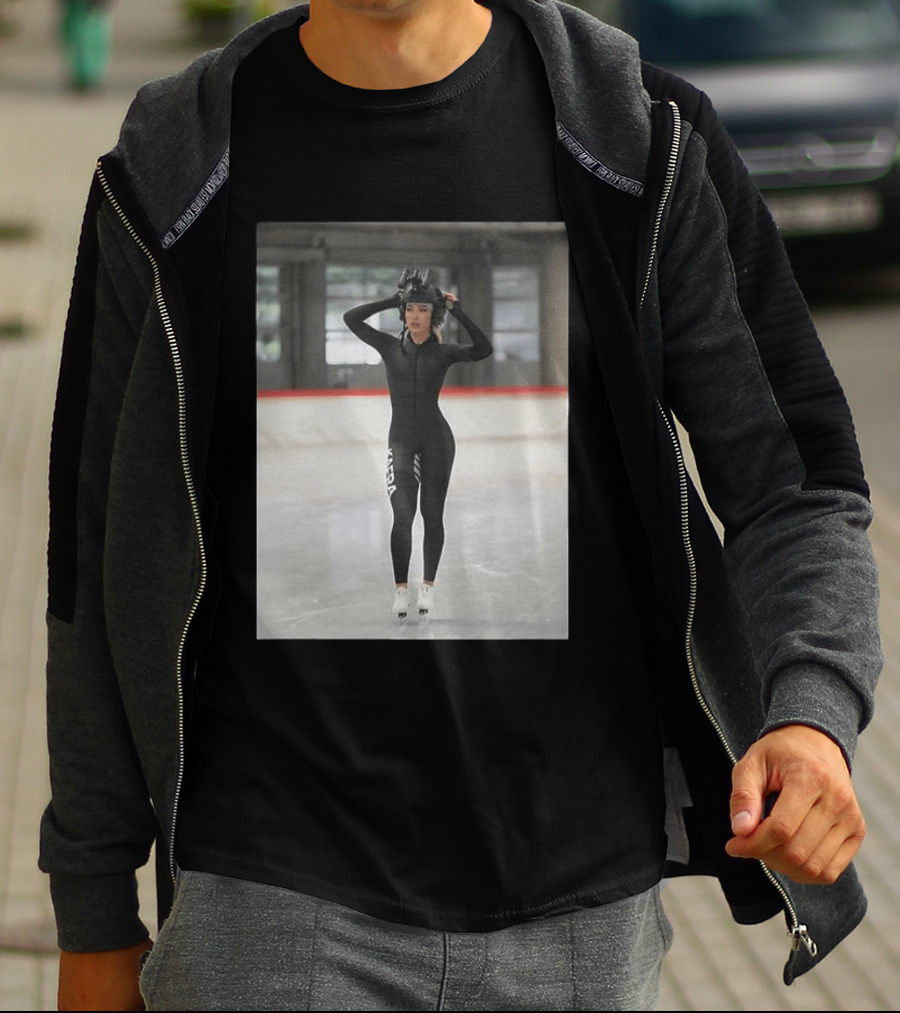 Jutta Leerdam Speed Skating Night Vision Helmet And Suit Ice Rink T-Shirt