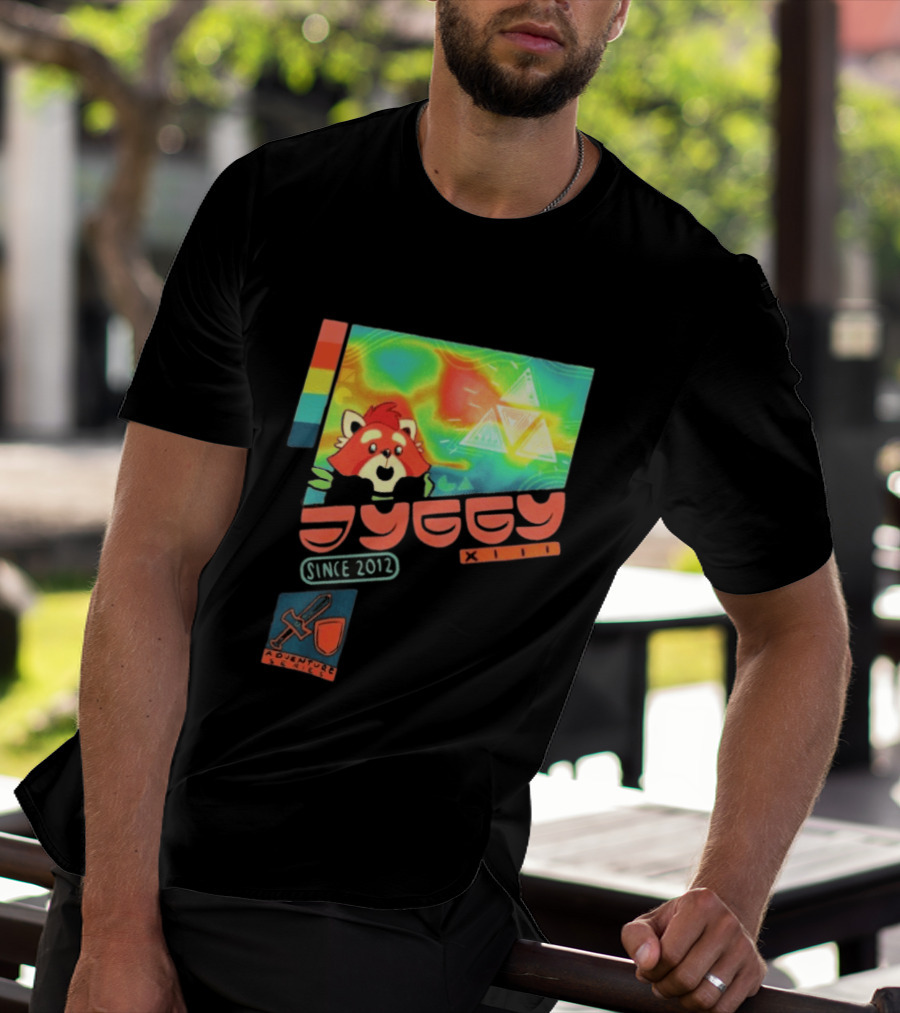 Jyggy Adventuring Since 2012 Red Panda Adventure Seeker Triangles T-Shirt