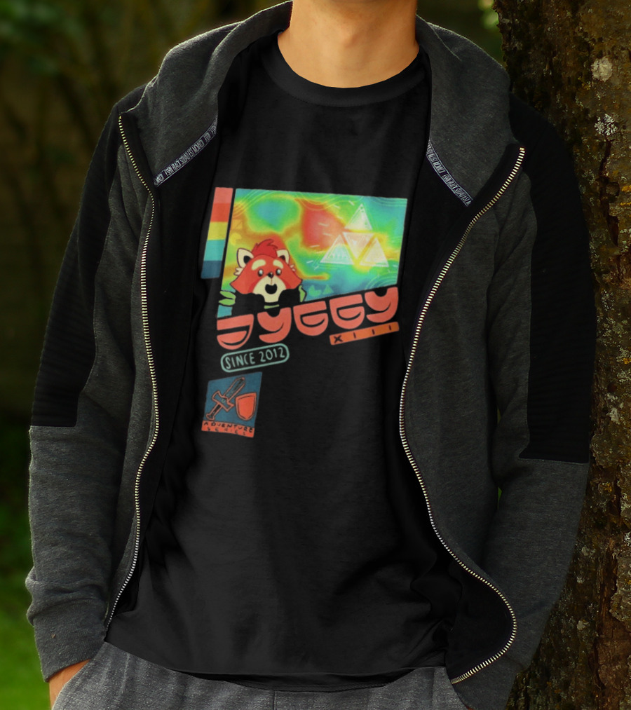 Jyggy Adventuring Since 2012 Red Panda Adventure Seeker Triangles T-Shirt