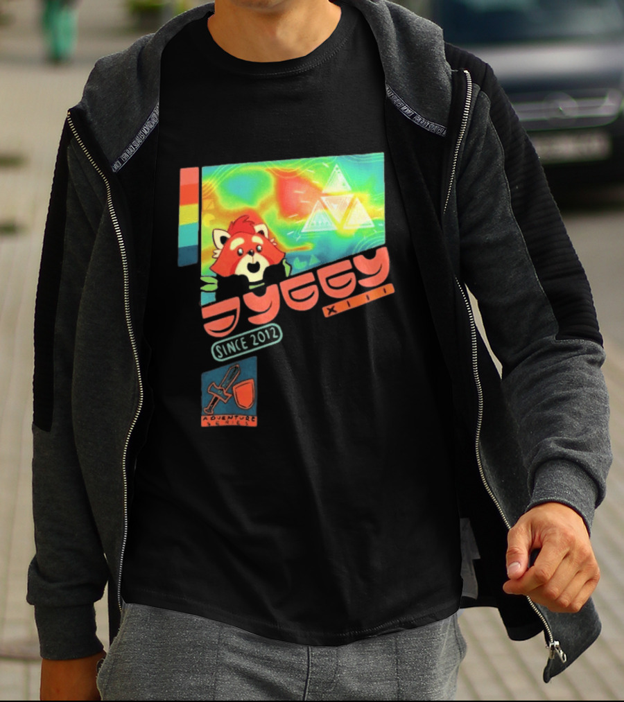 Jyggy Adventuring Since 2012 Red Panda Adventure Seeker Triangles T-Shirt