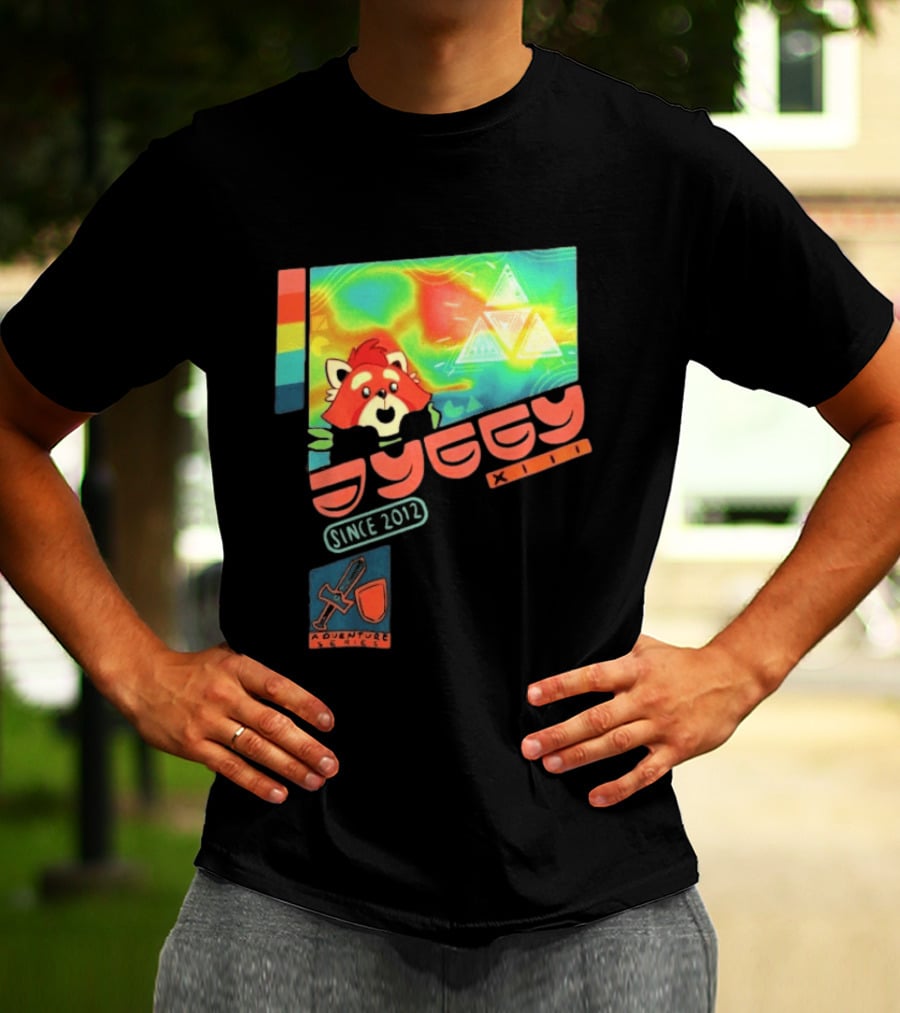 Jyggy Adventuring Since 2012 Red Panda Adventure Seeker Triangles T-Shirt