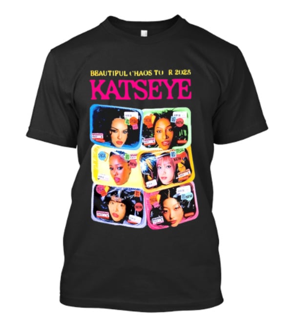 Beautiful Chaos Tour 2025 Katseye Selfie Expressive Portraits 90s Pop T-Shirt